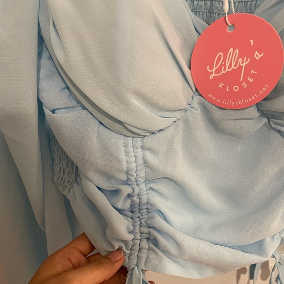 Lilly’s Kloset- My inspiration ruched mesh crop top - Picture 7 of 11